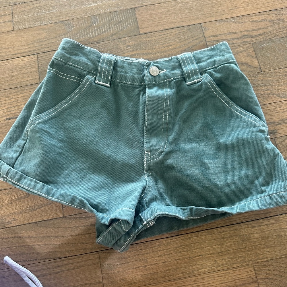 PacSun Women's Green High-Rise Denim Shorts Size 24 Brand New without Tags